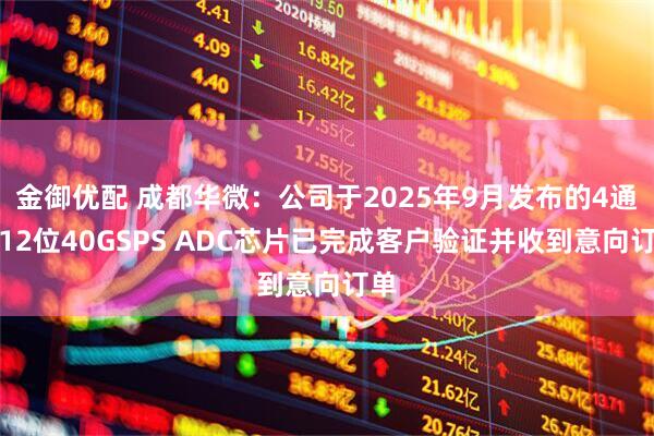 金御优配 成都华微:公司于2025年9月发布的4通道12位40GSPS ADC芯片已完成客户验证并收到意向订单